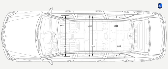 Maten van de verlengde Remetz Mercedes-Benz E-Class 212 Zesdeurs